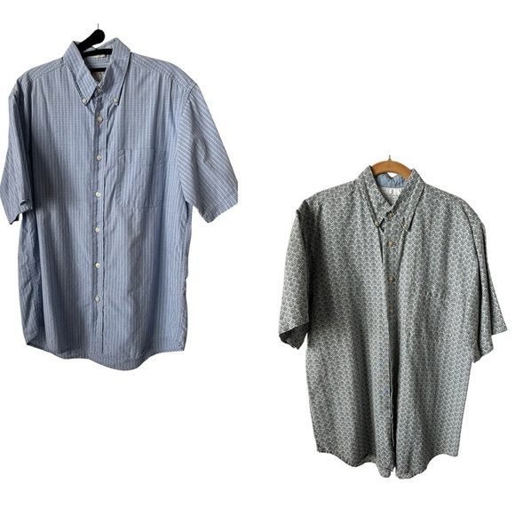 Bundle Of 2 Medium Casual Button Down Men’s Short Sleeves Shirts - Picture 1 of 7